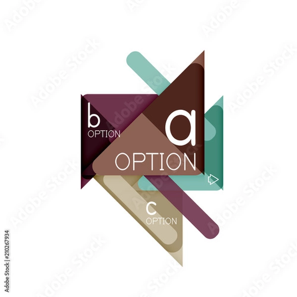 Fototapeta Triangle data visualization design, option infographic layout