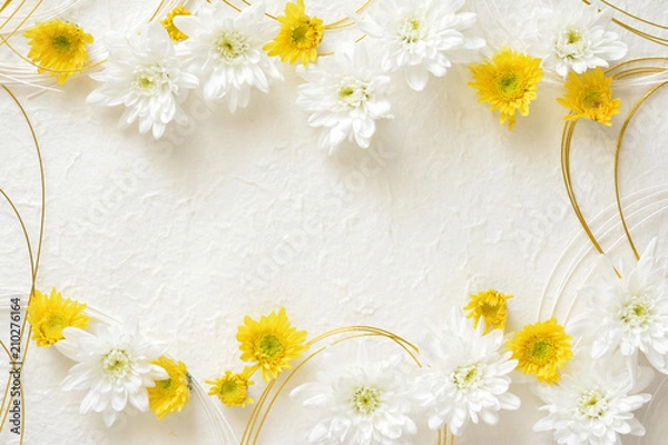 Obraz White paper with flowers 

