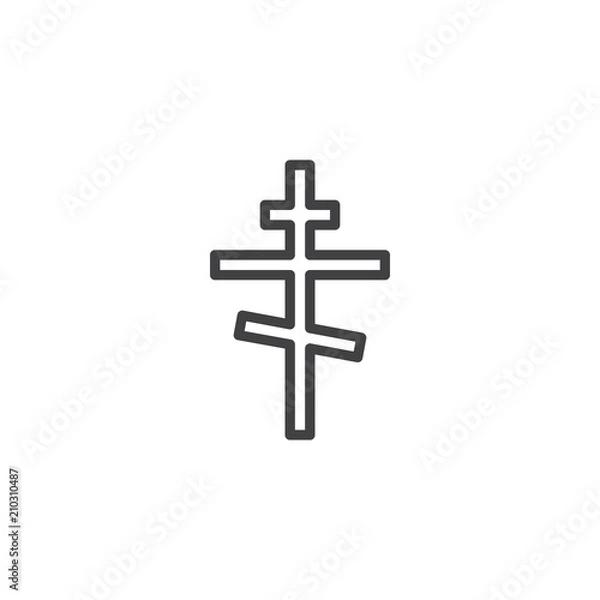 Fototapeta Orthodox Religion cross outline icon. linear style sign for mobile concept and web design. Christian Cross simple line vector icon. Symbol, logo illustration. Pixel perfect vector graphics