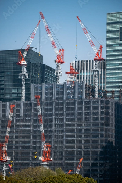 Fototapeta Construction work in japan