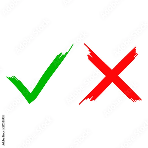 Fototapeta Check mark brush set