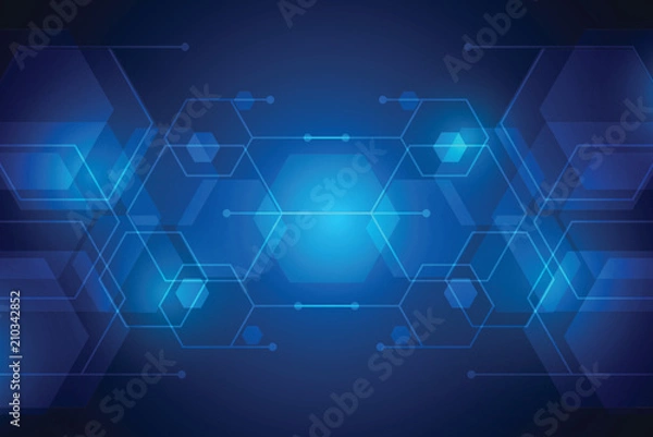 Fototapeta Abstract hexagon background , Technology polygonal concept