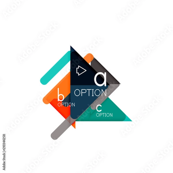 Fototapeta Triangle data visualization design, option infographic layout
