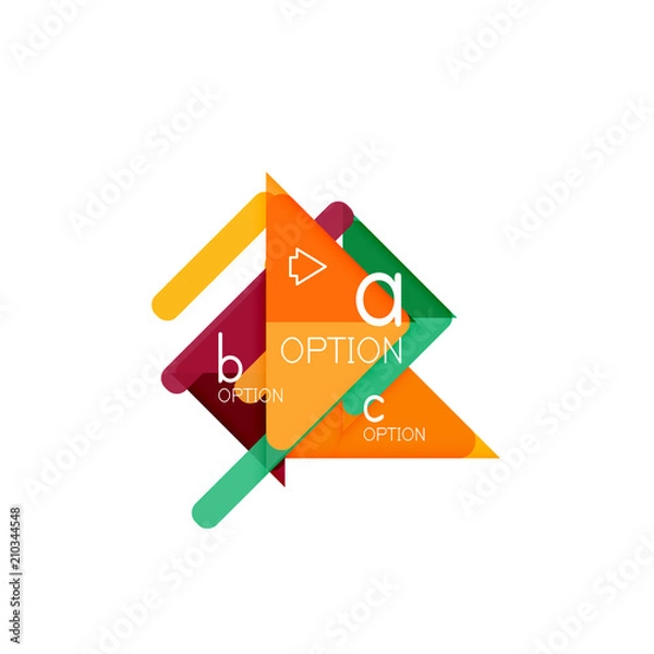 Fototapeta Triangle data visualization design, option infographic layout