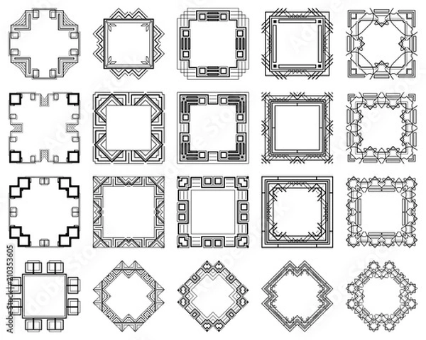 Fototapeta Art Deco frames set