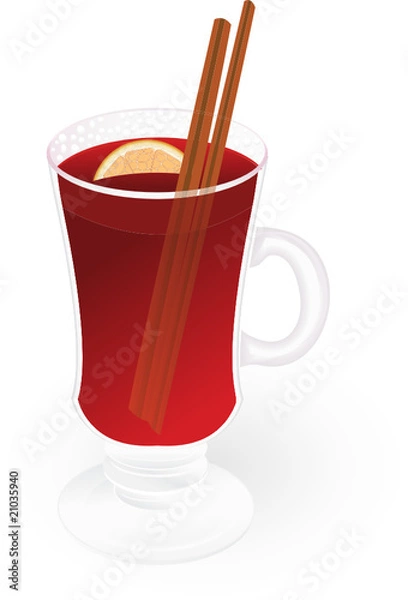 Obraz mulled wine isolated on an white background