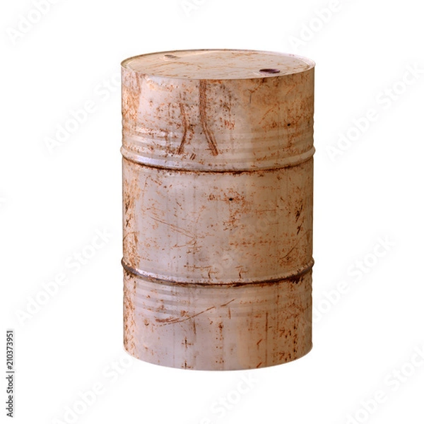 Obraz Old rusty barrel. 3D illustration.