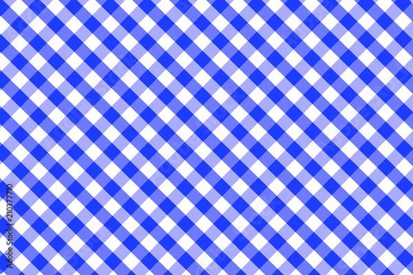Fototapeta Blue Gingham pattern. Texture from rhombus/squares for - plaid, tablecloths, clothes, shirts, dresses, paper, bedding, blankets, quilts and other textile products. Vector illustration.