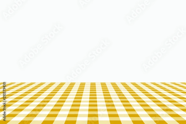 Fototapeta Goldenrod Gingham pattern. Texture from rhombus/squares for - plaid, tablecloths, clothes, shirts, dresses, paper, bedding, blankets, quilts and other textile products. Vector illustration.