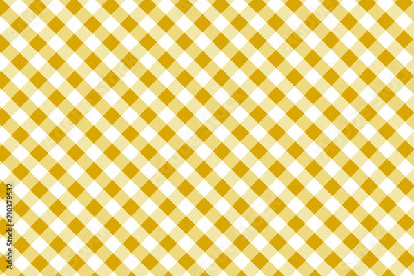 Fototapeta Goldenrod Gingham pattern. Texture from rhombus/squares for - plaid, tablecloths, clothes, shirts, dresses, paper, bedding, blankets, quilts and other textile products. Vector illustration.