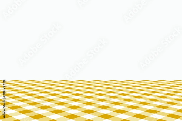 Fototapeta Goldenrod Gingham pattern. Texture from rhombus/squares for - plaid, tablecloths, clothes, shirts, dresses, paper, bedding, blankets, quilts and other textile products. Vector illustration.