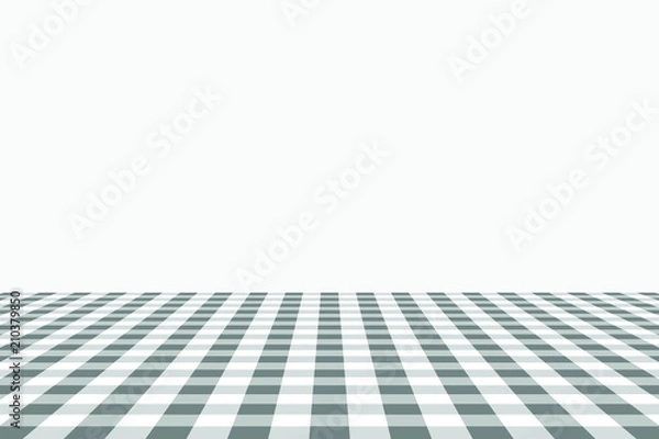 Fototapeta Gray Gingham pattern. Texture from rhombus/squares for - plaid, tablecloths, clothes, shirts, dresses, paper, bedding, blankets, quilts and other textile products. Vector illustration.