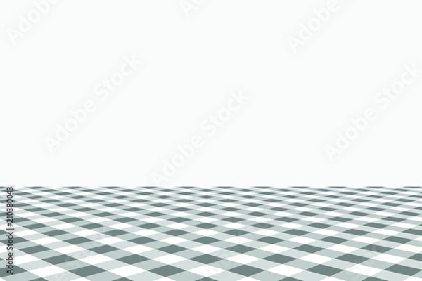 Fototapeta Gray Gingham pattern. Texture from rhombus/squares for - plaid, tablecloths, clothes, shirts, dresses, paper, bedding, blankets, quilts and other textile products. Vector illustration.
