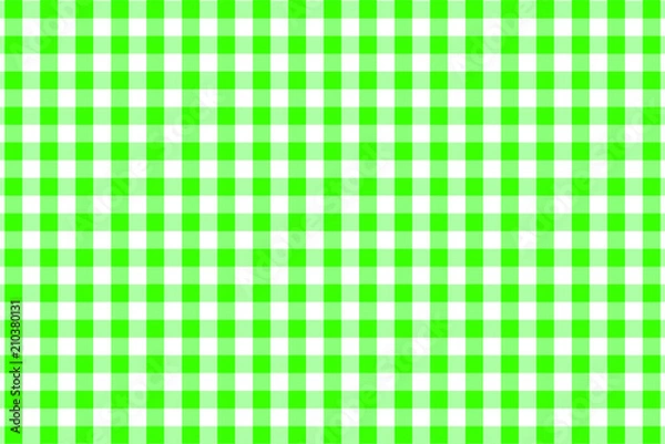 Fototapeta Green Gingham pattern. Texture from rhombus/squares for - plaid, tablecloths, clothes, shirts, dresses, paper, bedding, blankets, quilts and other textile products. Vector illustration.