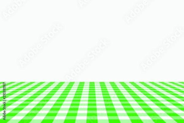 Fototapeta Green Gingham pattern. Texture from rhombus/squares for - plaid, tablecloths, clothes, shirts, dresses, paper, bedding, blankets, quilts and other textile products. Vector illustration.