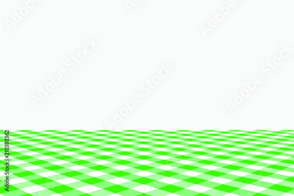 Fototapeta Green Gingham pattern. Texture from rhombus/squares for - plaid, tablecloths, clothes, shirts, dresses, paper, bedding, blankets, quilts and other textile products. Vector illustration.