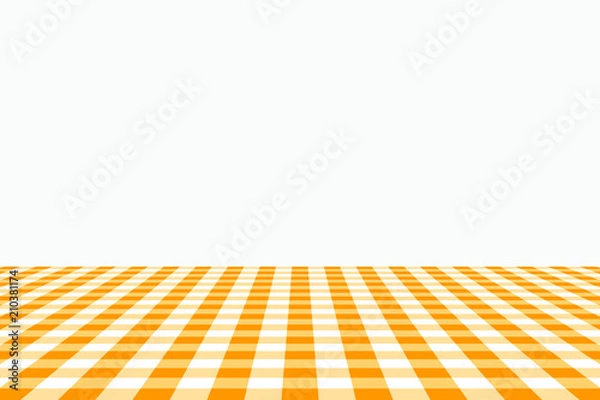 Fototapeta Orange Gingham pattern. Texture from rhombus/squares for - plaid, tablecloths, clothes, shirts, dresses, paper, bedding, blankets, quilts and other textile products. Vector illustration.
