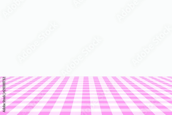 Fototapeta Pink Gingham pattern. Texture from rhombus/squares for - plaid, tablecloths, clothes, shirts, dresses, paper, bedding, blankets, quilts and other textile products. Vector illustration.