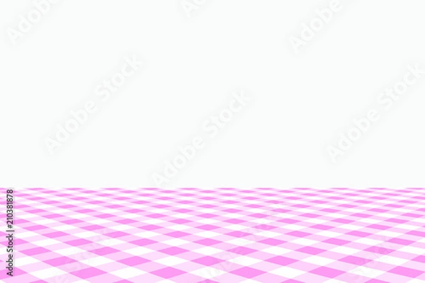 Fototapeta Pink Gingham pattern. Texture from rhombus/squares for - plaid, tablecloths, clothes, shirts, dresses, paper, bedding, blankets, quilts and other textile products. Vector illustration.