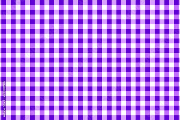 Fototapeta Purple Gingham pattern. Texture from rhombus/squares for - plaid, tablecloths, clothes, shirts, dresses, paper, bedding, blankets, quilts and other textile products. Vector illustration.