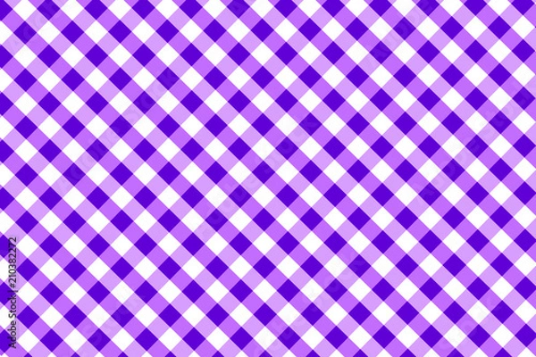 Fototapeta Purple Gingham pattern. Texture from rhombus/squares for - plaid, tablecloths, clothes, shirts, dresses, paper, bedding, blankets, quilts and other textile products. Vector illustration.