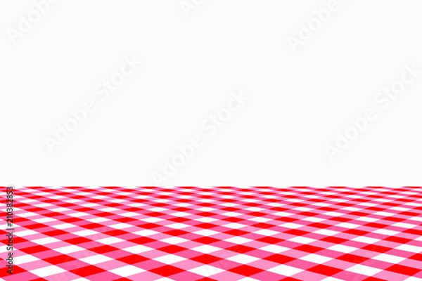 Fototapeta Red Gingham pattern. Texture from rhombus/squares for - plaid, tablecloths, clothes, shirts, dresses, paper, bedding, blankets, quilts and other textile products. Vector illustration.