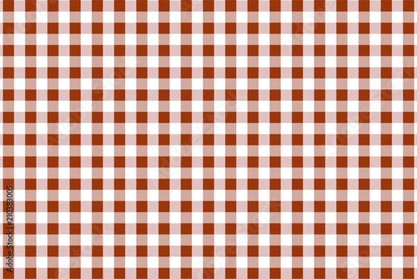 Fototapeta Sienna Gingham pattern. Texture from rhombus/squares for - plaid, tablecloths, clothes, shirts, dresses, paper, bedding, blankets, quilts and other textile products. Vector illustration.