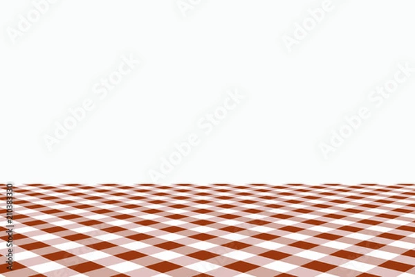 Fototapeta Sienna Gingham pattern. Texture from rhombus/squares for - plaid, tablecloths, clothes, shirts, dresses, paper, bedding, blankets, quilts and other textile products. Vector illustration.