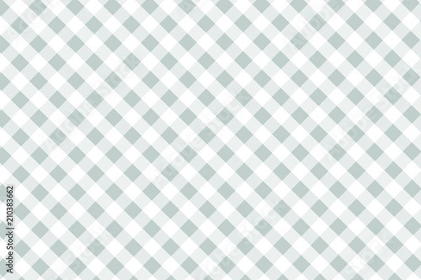 Fototapeta Silver Gingham pattern. Texture from rhombus/squares for - plaid, tablecloths, clothes, shirts, dresses, paper, bedding, blankets, quilts and other textile products. Vector illustration.