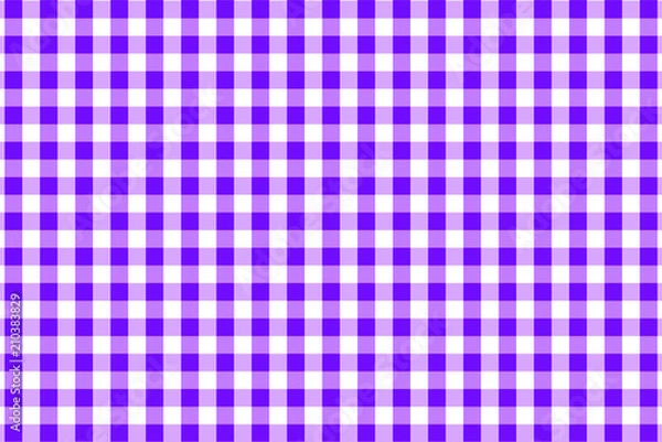 Fototapeta Violet Gingham pattern. Texture from rhombus/squares for - plaid, tablecloths, clothes, shirts, dresses, paper, bedding, blankets, quilts and other textile products. Vector illustration.