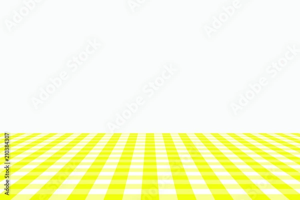 Fototapeta Yellow Gingham pattern. Texture from rhombus/squares for - plaid, tablecloths, clothes, shirts, dresses, paper, bedding, blankets, quilts and other textile products. Vector illustration.