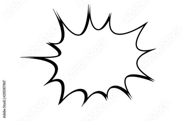Fototapeta Comic book speech bubble, yelling and screaming concept with a pop art comic book burst isolated on white with a clipping path cutout