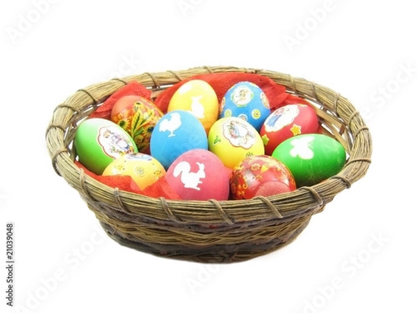 Obraz Basket of Easter Eggs