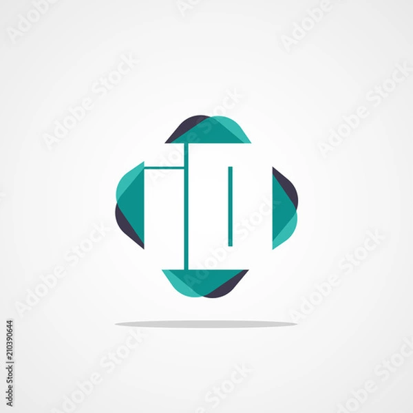 Fototapeta Initial Letter IO Logo Template Design
