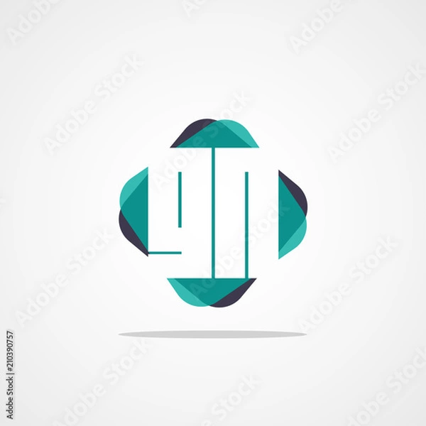 Fototapeta Initial Letter GN Logo Template Design