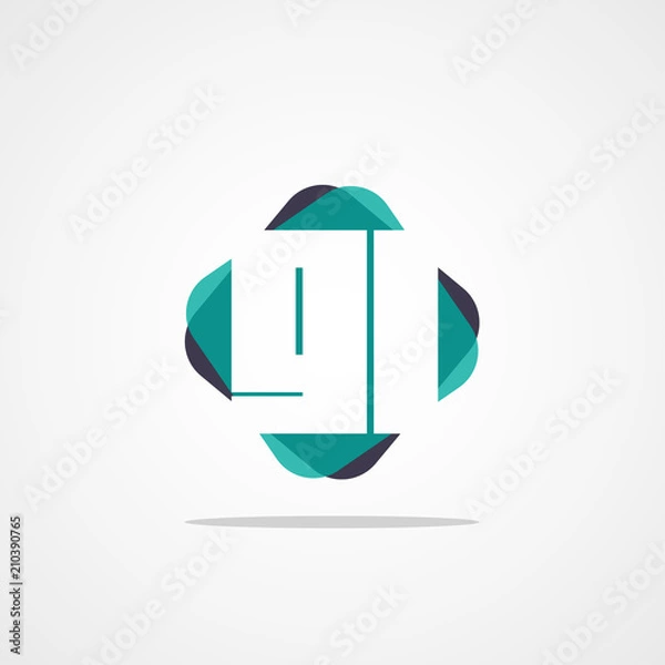 Fototapeta Initial Letter GL Logo Template Design