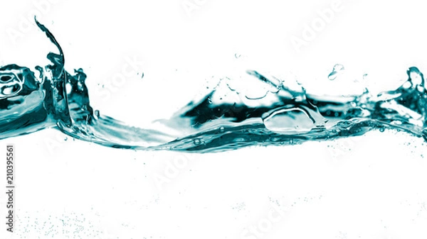 Fototapeta Water smooth wave in a wave isolated on white background