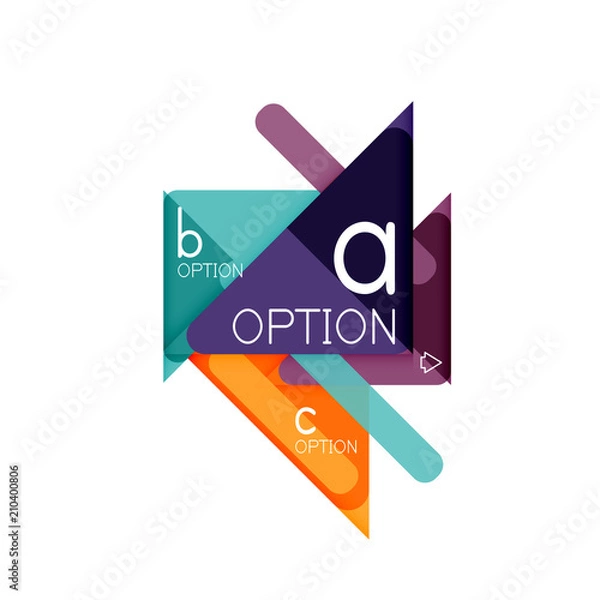 Obraz Triangle data visualization design, option infographic layout