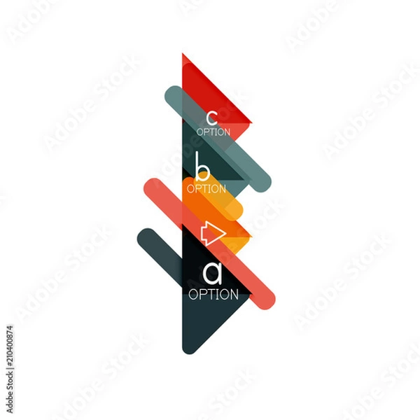 Fototapeta Triangle data visualization design, option infographic layout