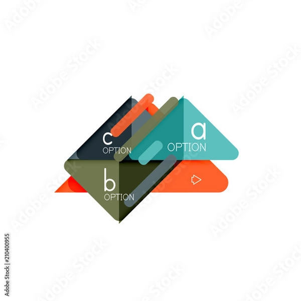 Fototapeta Triangle data visualization design, option infographic layout
