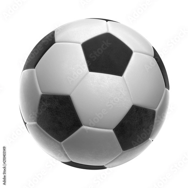 Fototapeta Soccer-ball isolated on white background 3d illustration