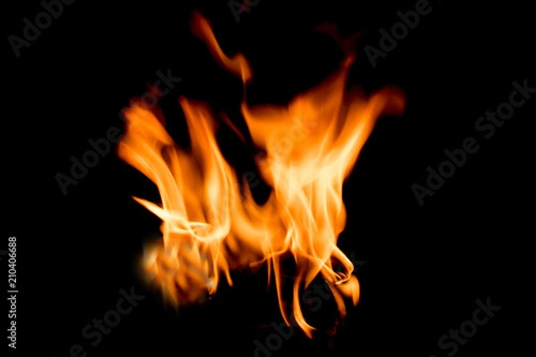 Fototapeta There is a fire in the background.