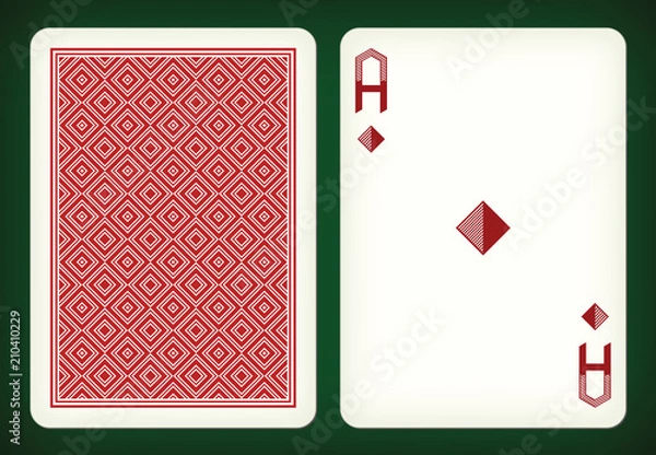 Fototapeta Ace of diamonds - playing cards vector illustration