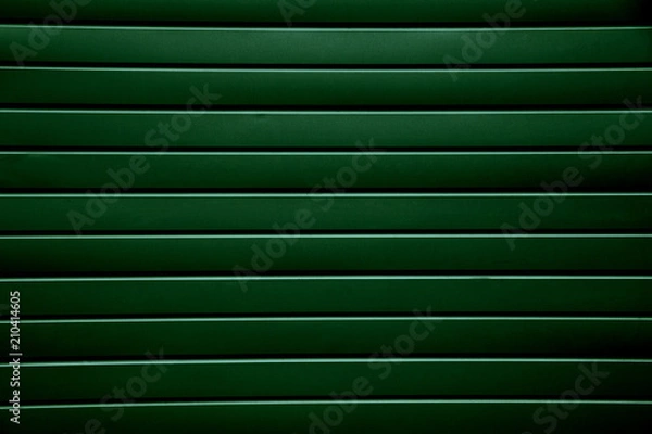 Fototapeta Green trim panels to the outer part of the building.