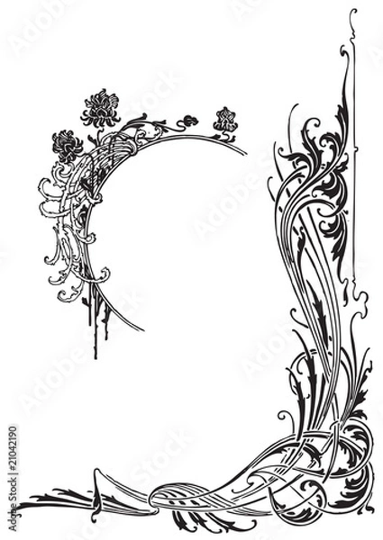 Obraz antique frame engraving (vector)