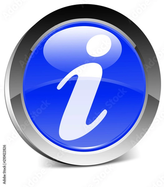 Fototapeta bouton bleu information 