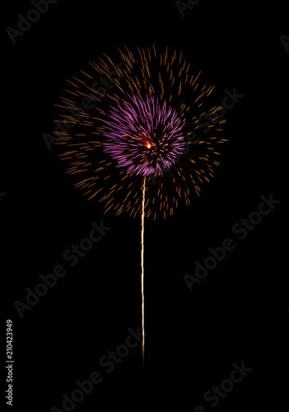 Fototapeta Colorful fireworks on black background