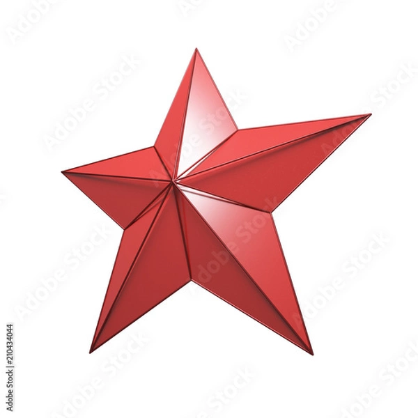 Obraz Red Star - 3d render isolation