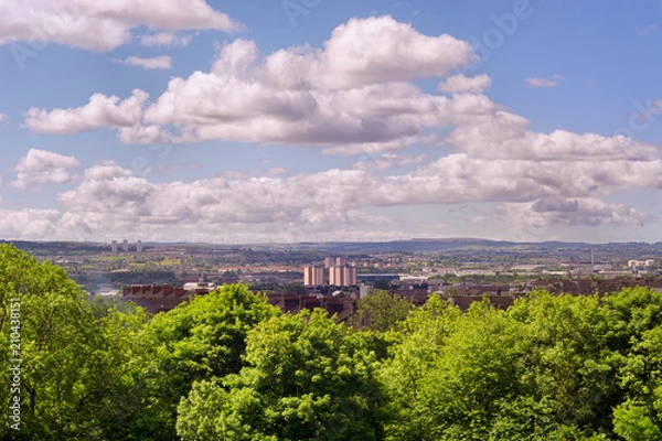 Obraz View over the East End from Alexandra park in Glasgow, Scotland