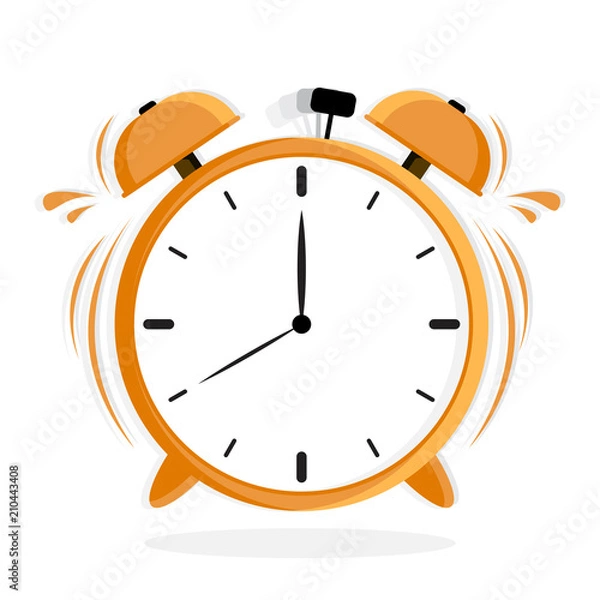 Obraz Yellow alarm clock . Ringing clock. Vector illustration design.